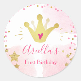 Gastgeschenk-Tags Umschlag Rosa und Gold Runder Aufkleber