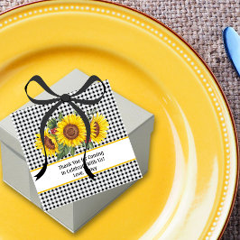 Gastgeschenk-Tags von Black Gingham & Sunflowers Geschenkanhänger