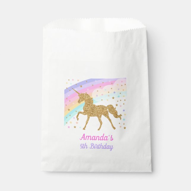 Gastgeschenk-Tasche, rosa & goldfarben Geschenktütchen (Vorderseite)