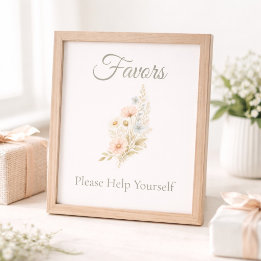 Gastgeschenk-Tischschild Wildblumen Junggesellinne