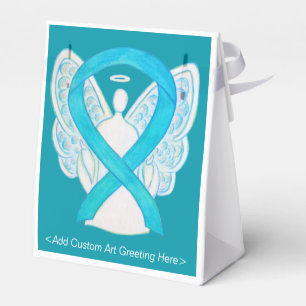 Gastgeschenk "Turquoise Awareness Ribbon Angel" Geschenkschachtel