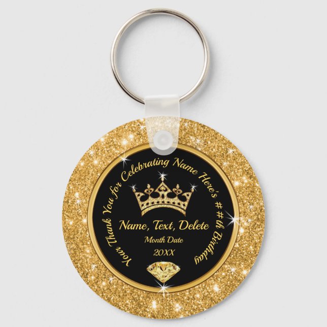 Gastgeschenke der Goldkrone für Teens an Erwachsen Schlüsselanhänger (Vorderseite)