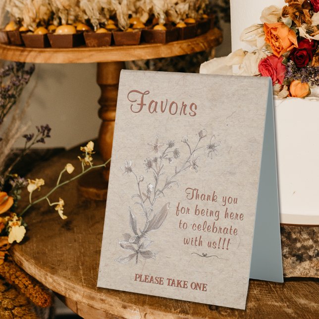 Gastgeschenke Hochzeit Rustic Boho Wildblume Terra Tischaufsteller (Von Creator hochgeladen)