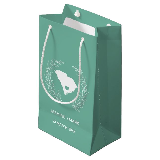 Gastgeschenke Hochzeit South Carolina  Kleine Geschenktüte (Vorderseite Schrägansicht)