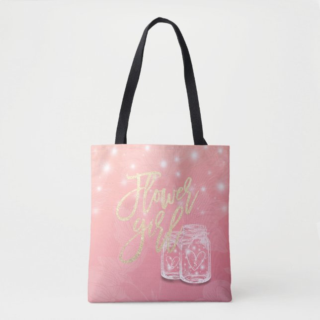 Gastgeschenke Hochzeiten Blume Girl Mason Jar Stri Tasche (Vorderseite)