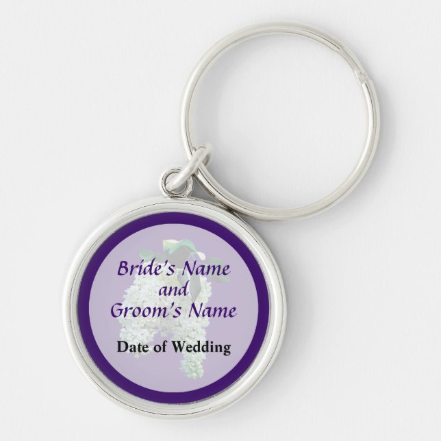 Gastgeschenke Hochzeiten der weißen Lilacs Schlüsselanhänger (Vorne)