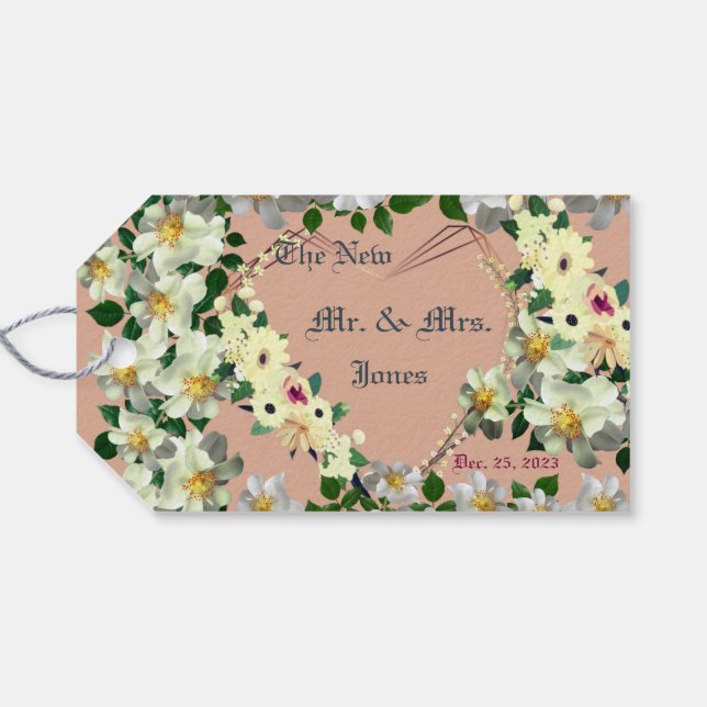 Gastgeschenke Hochzeiten - Dusty Rose Geschenkanhänger (Rückseite Horizontal)