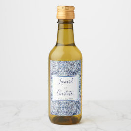 Gastgeschenke Hochzeiten für blaue Fliesen Weinetikett