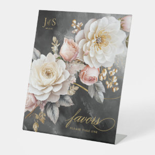 Gastgeschenke Hochzeiten für Blumendrama, Kohle-ID Sockelschild
