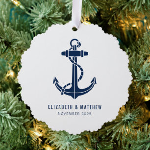 Gastgeschenke Hochzeiten für Bootanker im Beach Ho Ornament Karte