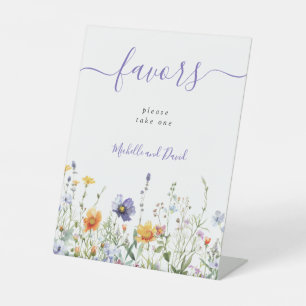 Gastgeschenke Hochzeiten für lila Wildblume Sockelschild