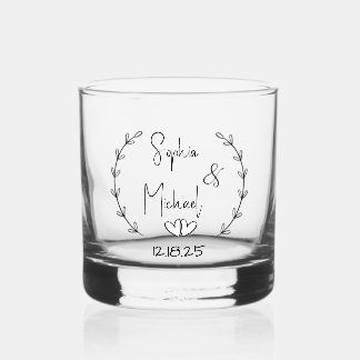Gastgeschenke Hochzeiten für personalisierte Typog Whiskyglas