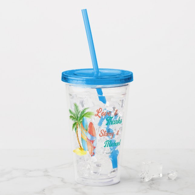 Gastgeschenke Hochzeiten für Surfstrände im Sommer Acryltrinkbecher (Vorderseite Ice)