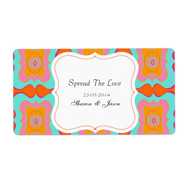 Gastgeschenke Hochzeiten Jam Jar Labels verbreiten (Vorne)