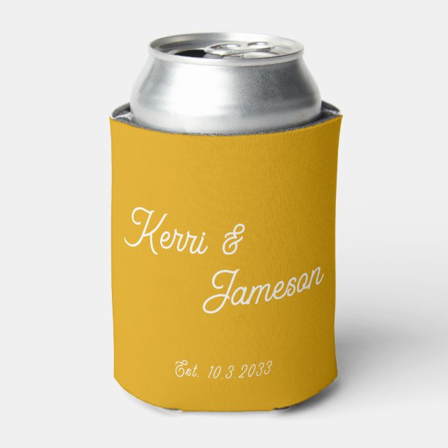 Gastgeschenke Hochzeiten Senf Gelbe Minimalistisch Dosenkühler (Kanne Vorderseite)