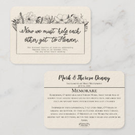 Gastgeschenke Hochzeiten St. Charles Memorare Holy Visitenkarte