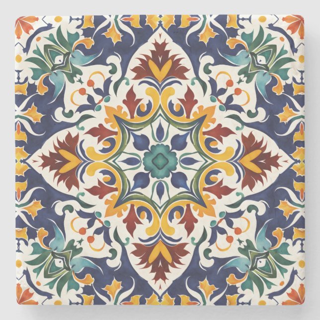 Gastgeschenke Hochzeiten Talavera Steinuntersetzer (Vorderseite)