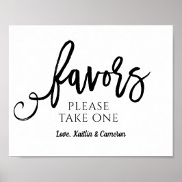 Gastgeschenke Hochzeiten unterschreiben "Bitte nim Poster
