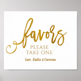 Gastgeschenke Hochzeiten unterschreiben "Bitte nim Poster