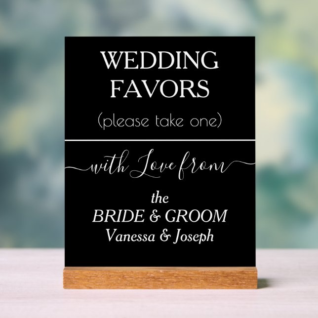 Gastgeschenke Hochzeiten Weiße Typografie NAMES Acrylschild (Neutral)
