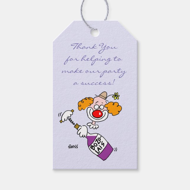Gastgeschenke mit Humoraler Weinprobe Geschenkanhänger (Vorderseite)