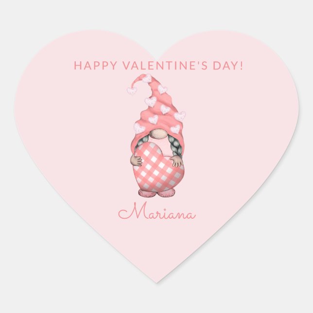 Gastgeschenke zum niedlichen Happy Valentines Day Herz-Aufkleber (Vorderseite)