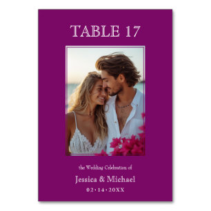 💍 Gastliste & Foto Fuchsia Verzauberung Tischnummer