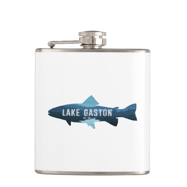 Gaston Lake North Carolina Virginia Fisch Flachmann (Vorderseite)