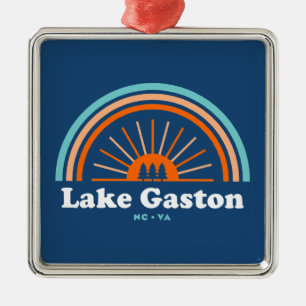Gaston Lake North Carolina Virginia Rainbow Ornament Aus Metall