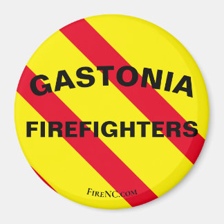 Gastonia Feuerwehrleute Rot/Gelb/Schwarze Kurve Magnet