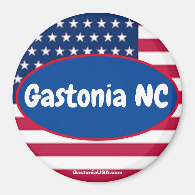 Gastonia NC Patriotischer Magnet (Vorne)