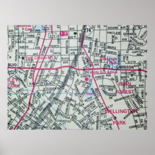 Gastonia, Vintages Karten-Plakat NC Poster