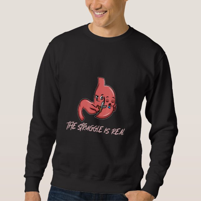Gastric Sleeve Bariatric Surgery Humor Pun Joke Sweatshirt (Vorderseite)