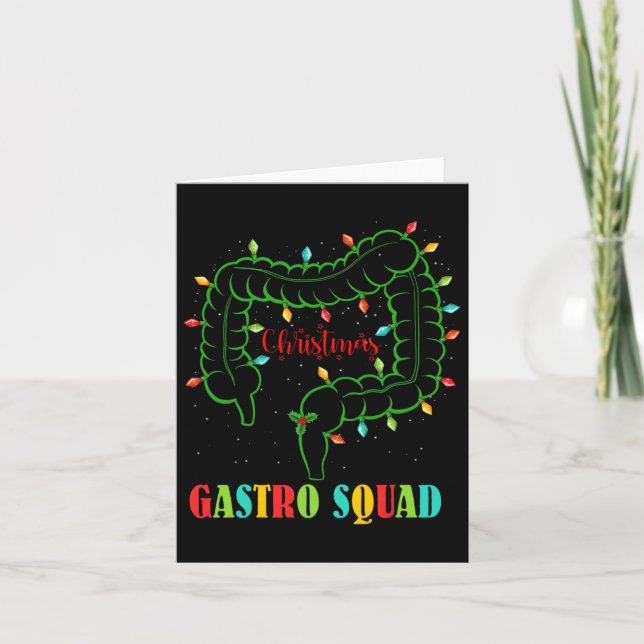 Gastro Nurse Squad Spaß Weihnachten Lights Gastroe Karte (Vorderseite)