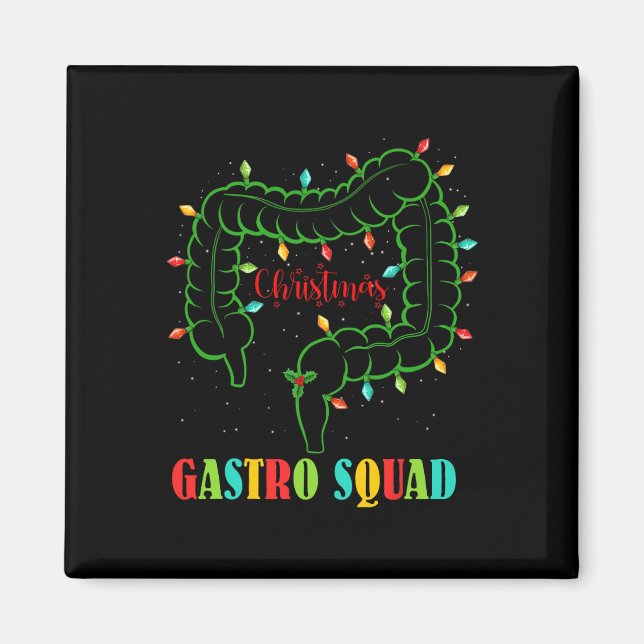 Gastro Nurse Squad Spaß Weihnachten Lights Gastroe Magnet (Vorne)