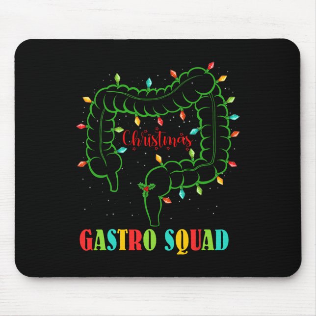 Gastro Nurse Squad Spaß Weihnachten Lights Gastroe Mousepad (Vorne)
