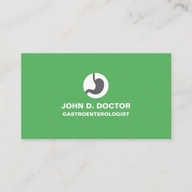 Gastrologie ou gastrologue carte de visite vert (Devant)