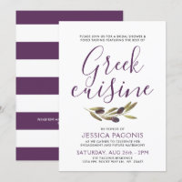 Gastronomie grecque| Invitation Fête de l'mariée