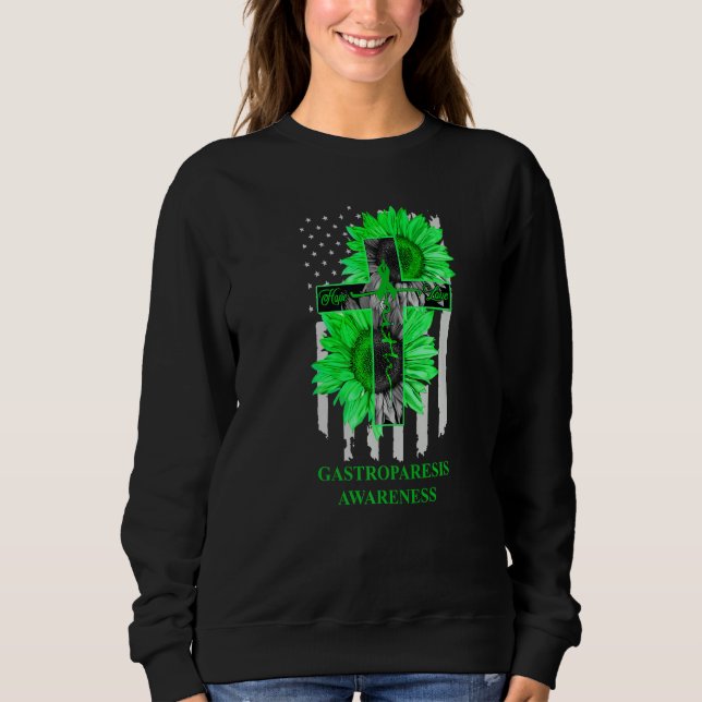 Gastroparesis Awareness Green Ribbon Faith Hope Lo Sweatshirt (Vorderseite)