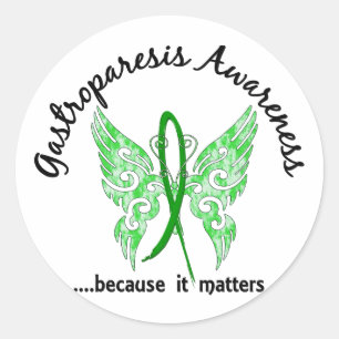 Gastroparesis Butterfly 6,1 Runder Aufkleber