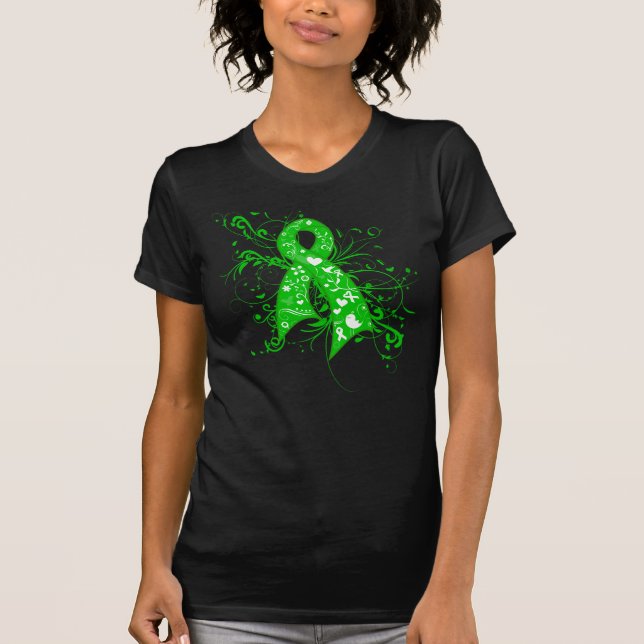 Gastroparesis Floral Wirbel Ribbon T-Shirt (Vorderseite)