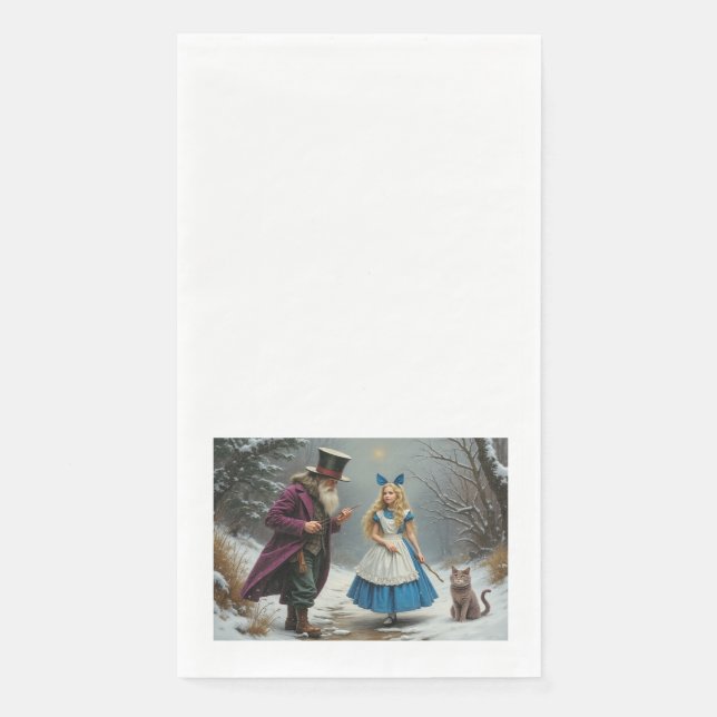 Gasttücher für das Winter Alice Papier Serviette (Vorderseite)