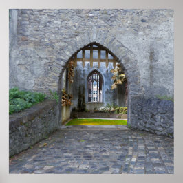 Gate architecture town scene poster