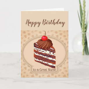 Gâteau au chocolat amusant Grande infirmière Carte