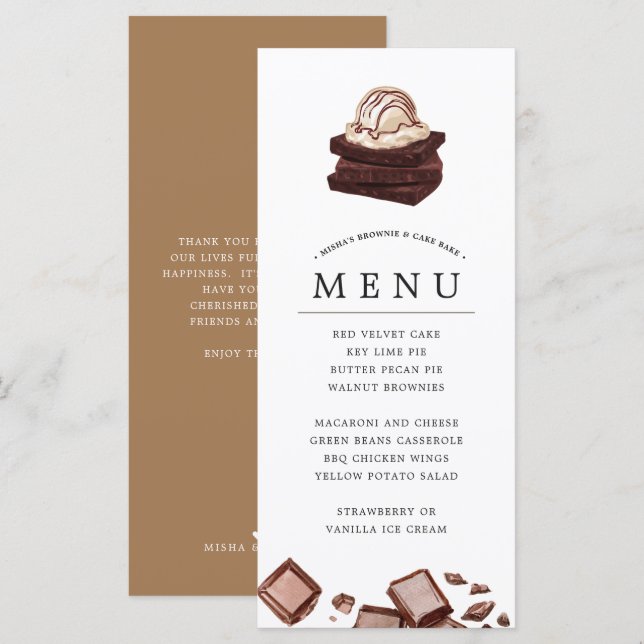 Gâteau au four | Menu thématique (Devant / Derrière)