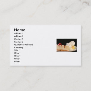 Gâteau au fromage et un carte de visite d'orchidée