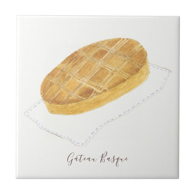 Gâteau Baskische Aquarell Fliese (Vorderseite)