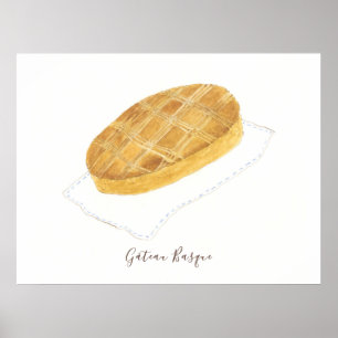 Gâteau Baskische Aquarell Poster