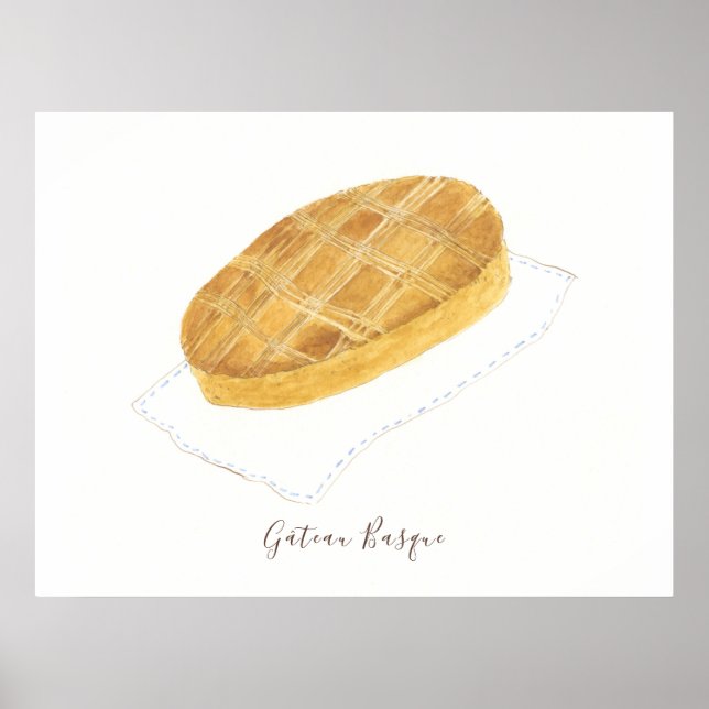 Gâteau Baskische Aquarell Poster (Vorne)