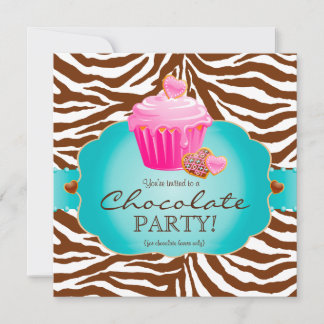 Gâteau Cupcake Chocolat Invitation Rose